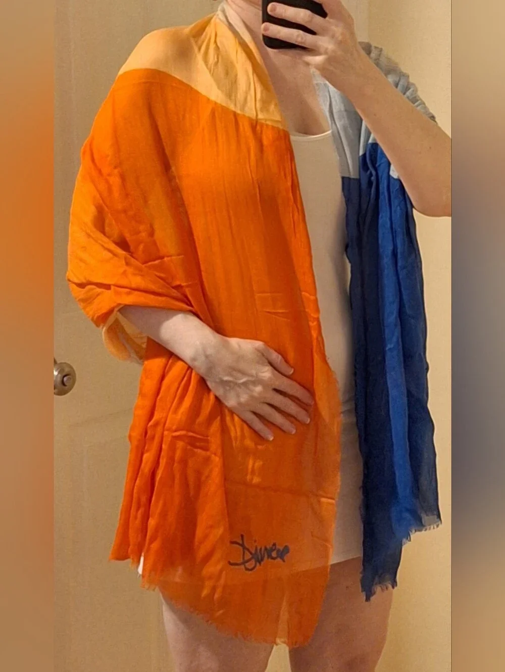 Diane Von Furstenberg | Orange/Blue Wrap/Scarf